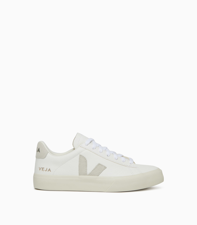 VEJA: CAMPO CHROMEFREE LEATHER SNEAKERS COLOR WHITE AND GRAY