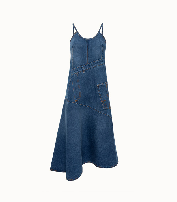 JW ANDERSON: TWISTED STRAPPY DRESS IN DENIM | Playground Shop