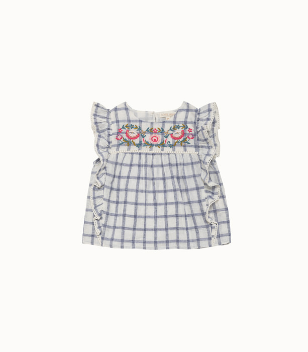 LOUISE MISHA: CHECK PRINT BLOUSE WITH EMBROIDERY | Playground Shop