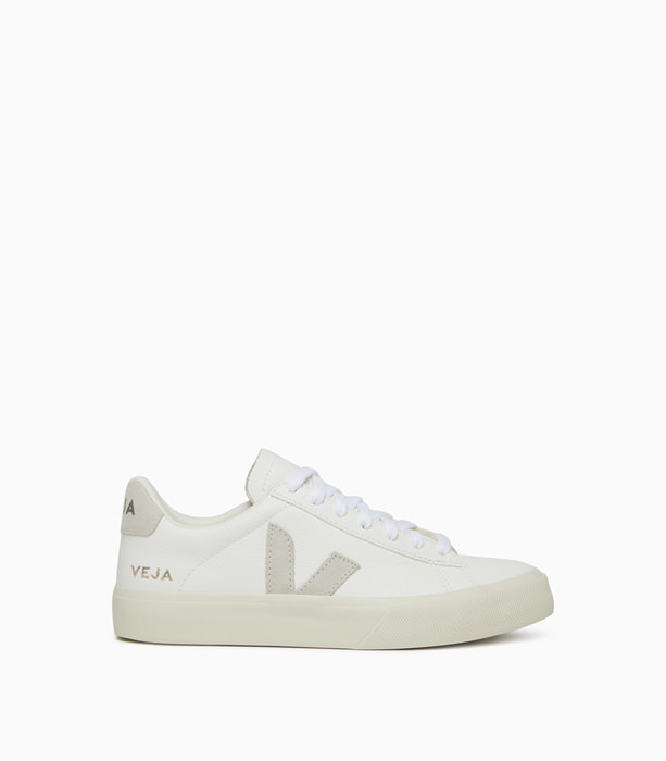 VEJA: CAMPO CHROMEFREE LEATHER SNEAKERS COLOR WHITE AND GRAY | Playground Shop