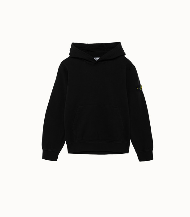 STONE ISLAND JUNIOR: HOODED SWEATSHIRT IN SOLID COLOR COTTON | Playground Shop