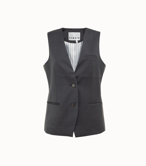 REMAIN: TWO COLOR SINGLE-BREASTED VEST