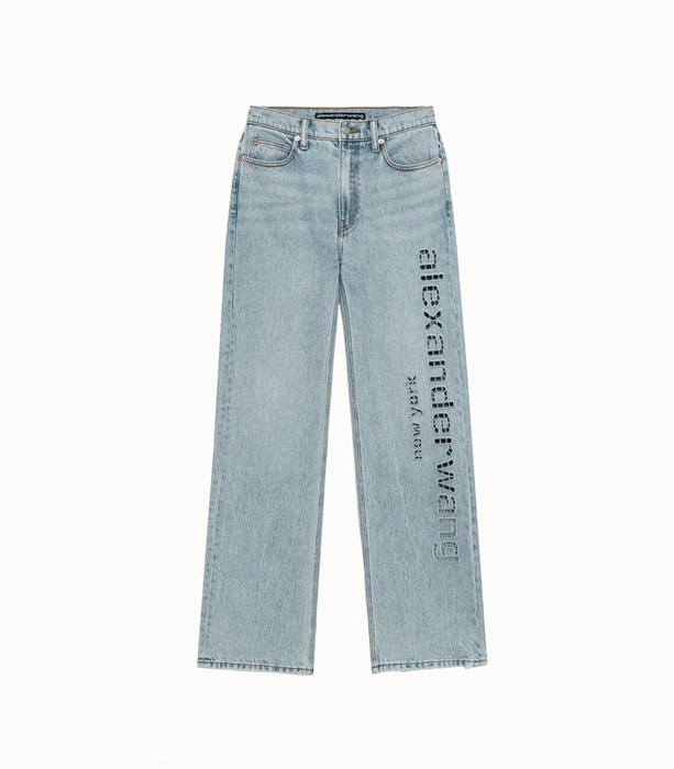 ALEXANDER WANG: SLOUCH LOGO CUT OUT JEANS WITH EMBROIDERY | Playground Shop