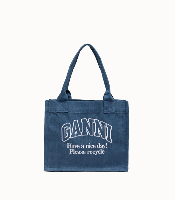 GANNI: Large Easy Shopper Denim DENIM | Playground Shop