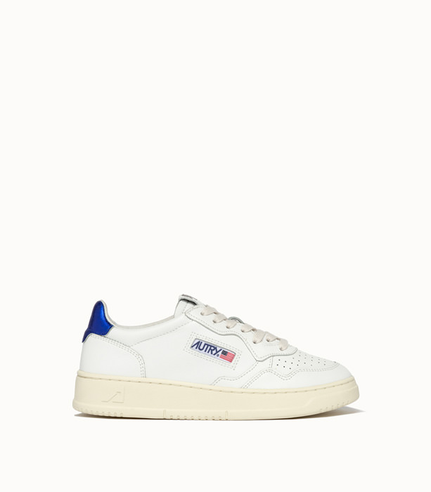 AUTRY: MEDALIST LOW SNEAKERS COLOR WHITE ELECTRIC BLUE