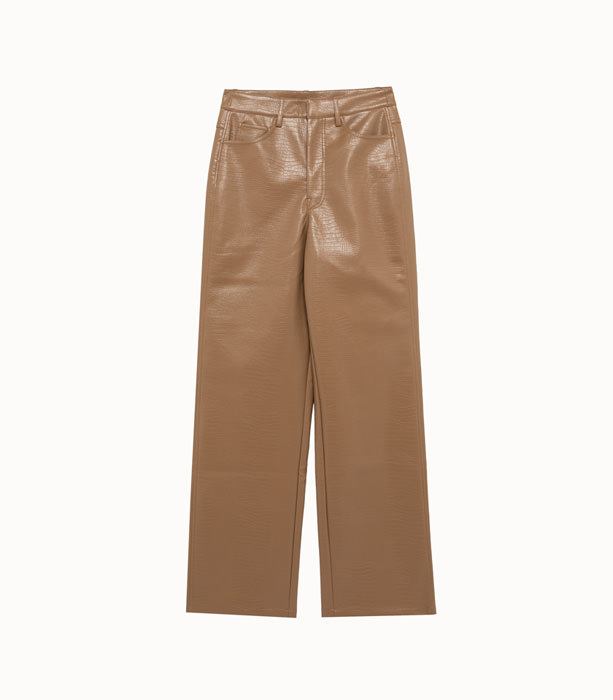 ROTATE: Textured Straight Pants TIGER'S EYE