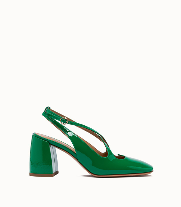 A.BOCCA: PATENT GREEN HIGH HEEL SHOES