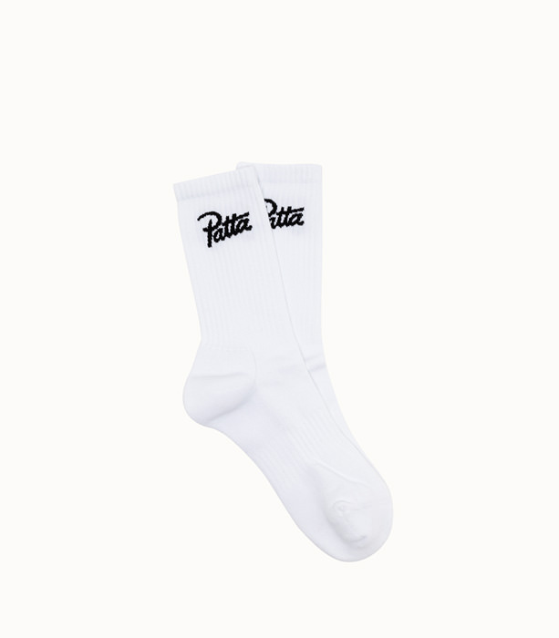 PATTA: SCRPIT LOGO SOCKS IN SOLID COLOR FABRIC | Playground Shop