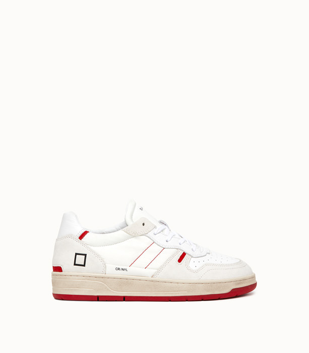 D.A.T.E.: COURT 2.0 NYLON WHITE-RED SNEAKERS | Playground Shop