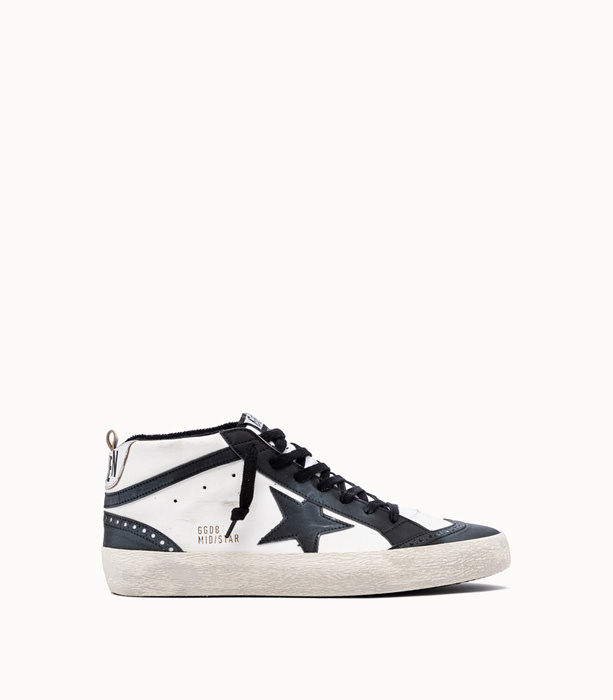 GOLDEN GOOSE DELUXE BRAND: MID STAR CLASSIC SNEAKERS COLOR WHITE BLACK | Playground Shop