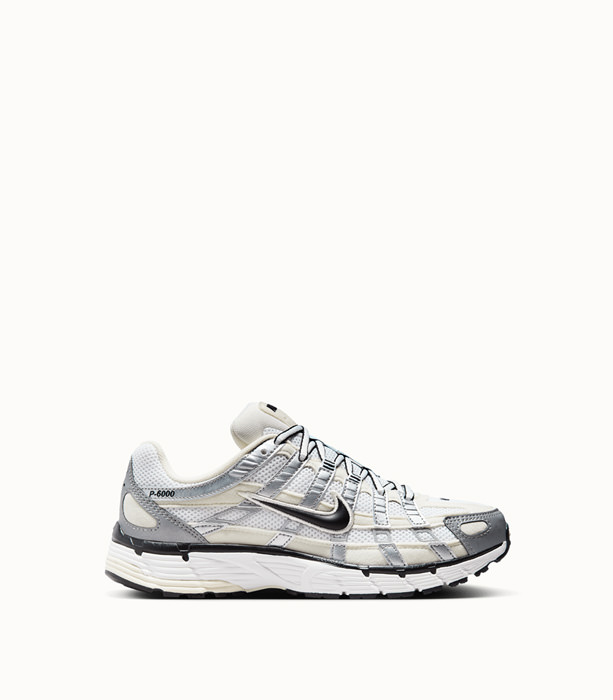 NIKE: SNEAKERS P-6000 COLORE BIANCO ARGENTO