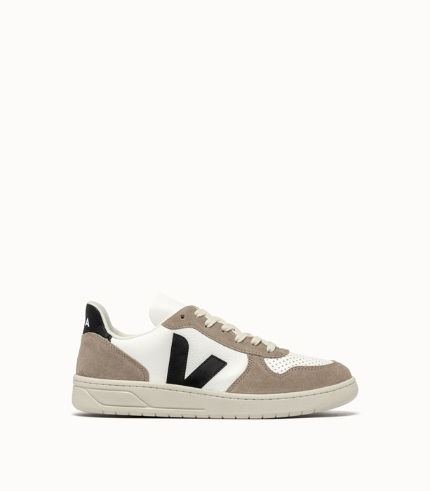 VEJA: V-10 CHROME-FREE LEATHER SNEAKERS COLOR WHITE | Playground Shop