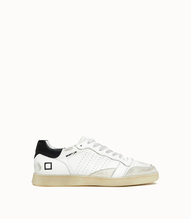 D.A.T.E.: SPORTY LOW LEATHER WHITE BLACK | Playground Shop