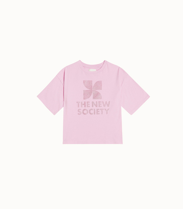 THE NEW SOCIETY: CREW NECK T-SHIRT WITH GLITTER PRINT | Playground Shop