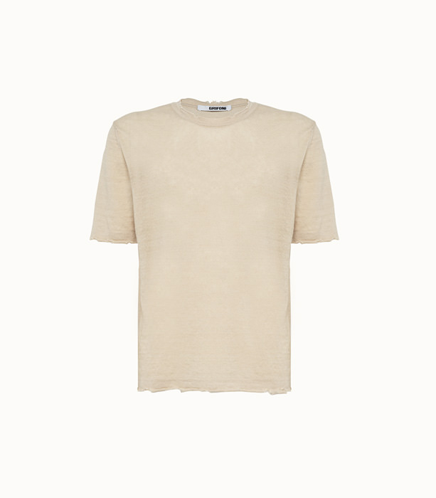 MAURO GRIFONI: KNITTED LINEN BLEND T-SHIRT | Playground Shop